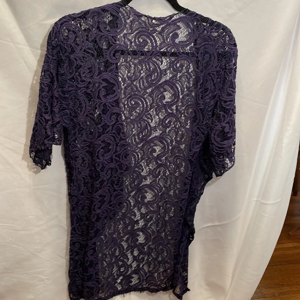 LuLaRoe‎ Women’s Purple Lace Kimono Shaw/cover up Jacket  Small - Picture 5 of 5